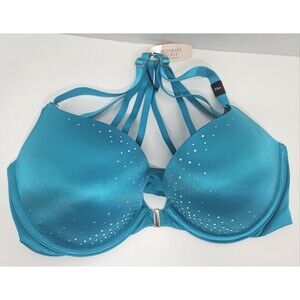VICTORIA’S SECRET VERY SEXY PUSH UP PIGEONNANT BLUE RHINESTONE 34D NWT